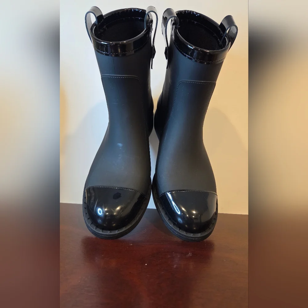 Jimmy Choo Black Rain Boots. Size 41.